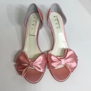 Something Bleu Bridal Ballet Pink Kitten Heel.
